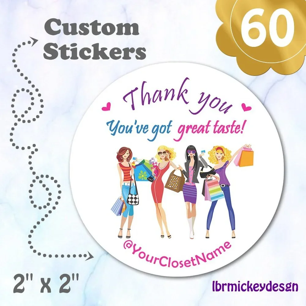 ♥️ 5x25 / 60 Thank You Stickers